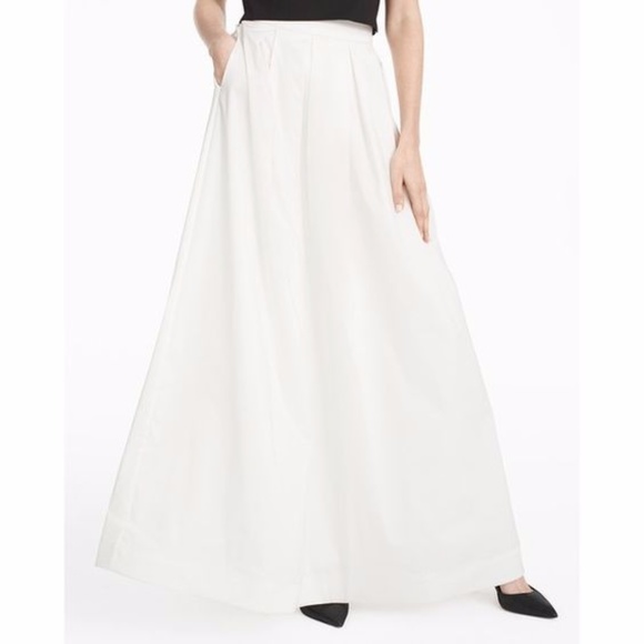 taffeta ball pleated ecru maxi skirt size 8 - Picture 6 of 6
