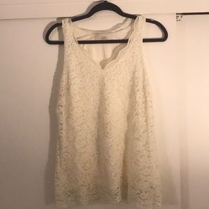 Cream/white Lace tank