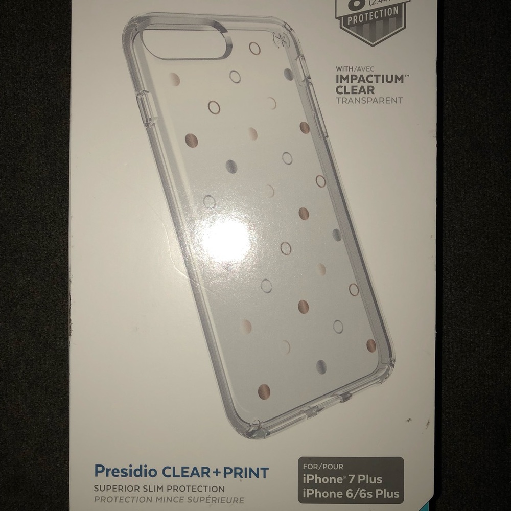 Gold Polka Dotted Clear Case by Speck