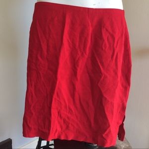 red cotton mini skirt