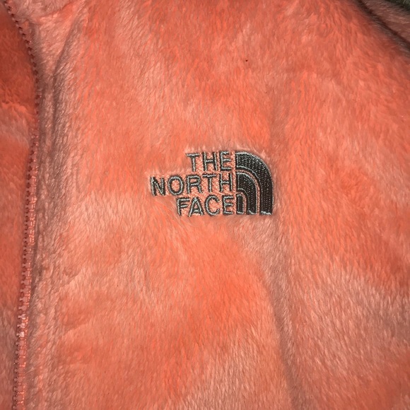 Light Orange Fuzzy Soft North Face Jacket - Picture 2 of 8