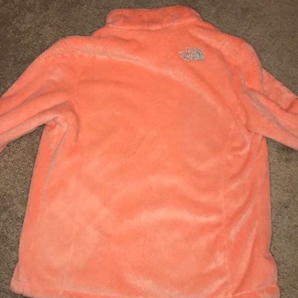 Light Orange Fuzzy Soft North Face Jacket - Picture 4 of 8