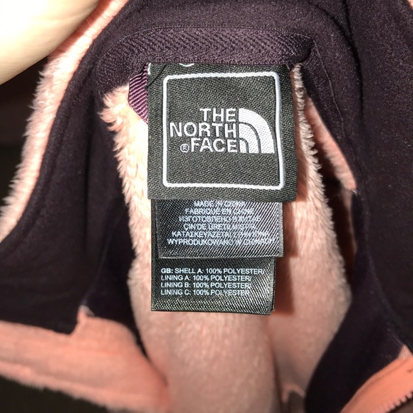 Light Orange Fuzzy Soft North Face Jacket - Picture 5 of 8