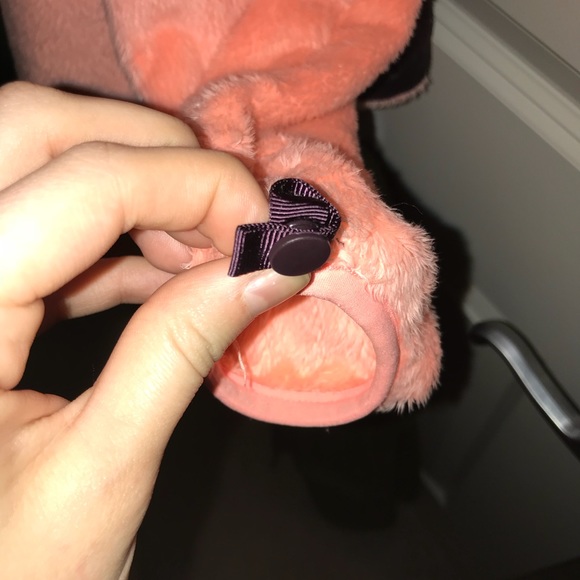 Light Orange Fuzzy Soft North Face Jacket - Picture 8 of 8