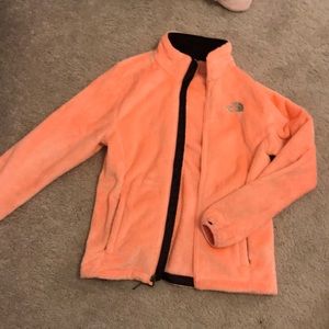 Light Orange Fuzzy Soft North Face Jacket