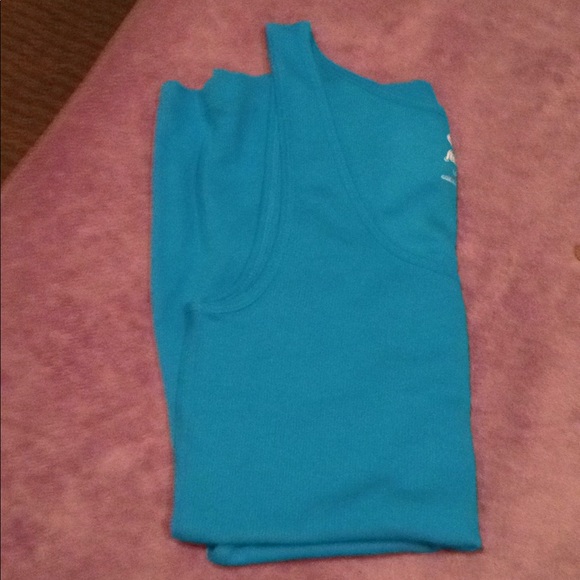 NWOT Blue/green fitted/ribbed layering tank - Picture 2 of 2
