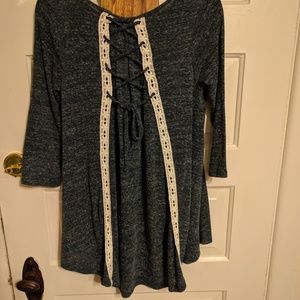 Green Lace Tie Back Tunic