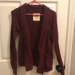 Burgundy Hollister Cardigan