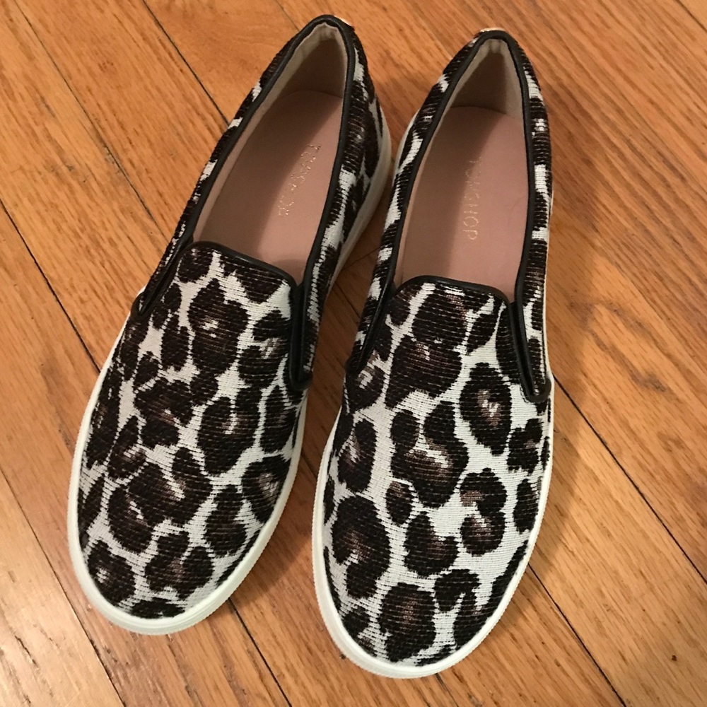 SOLD OUT! Topshop Tucker Leopard Slip ons size 7.5