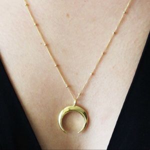 Gold horn necklace