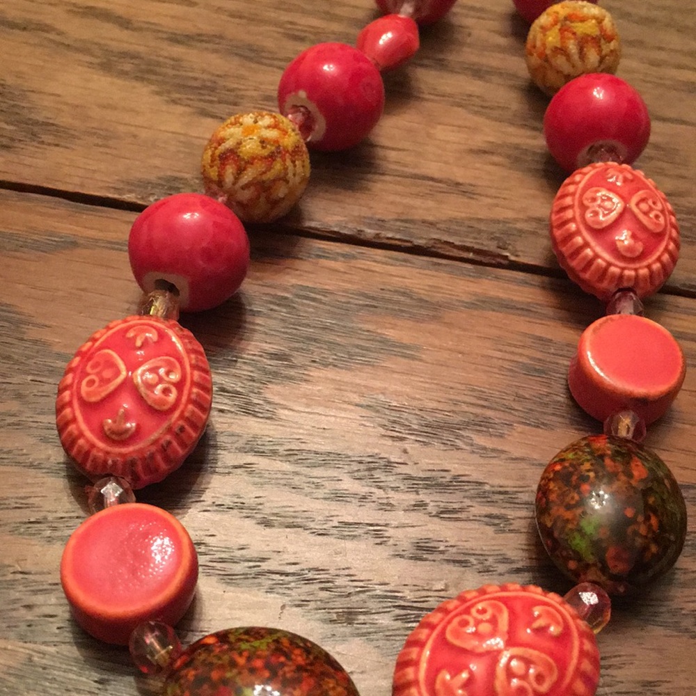 Fiery Orange Handmade Necklace