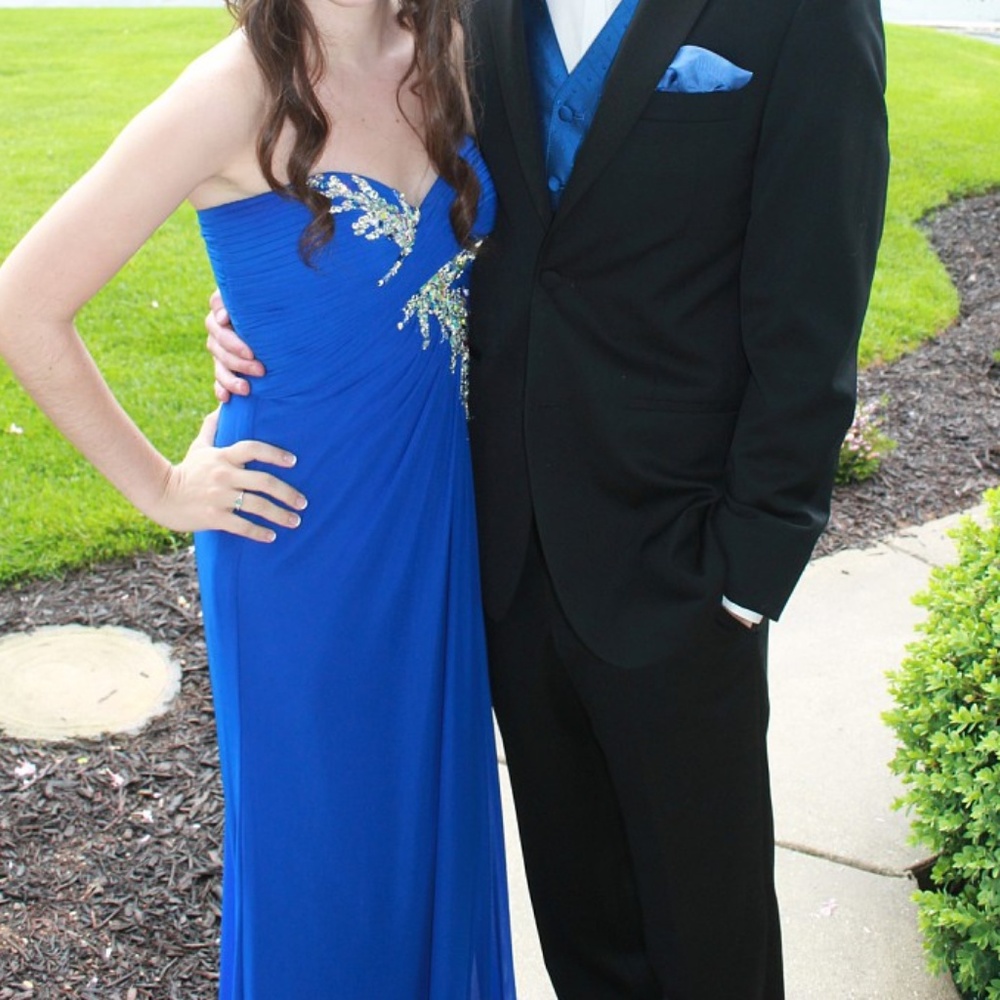 Blue Strapless Dress