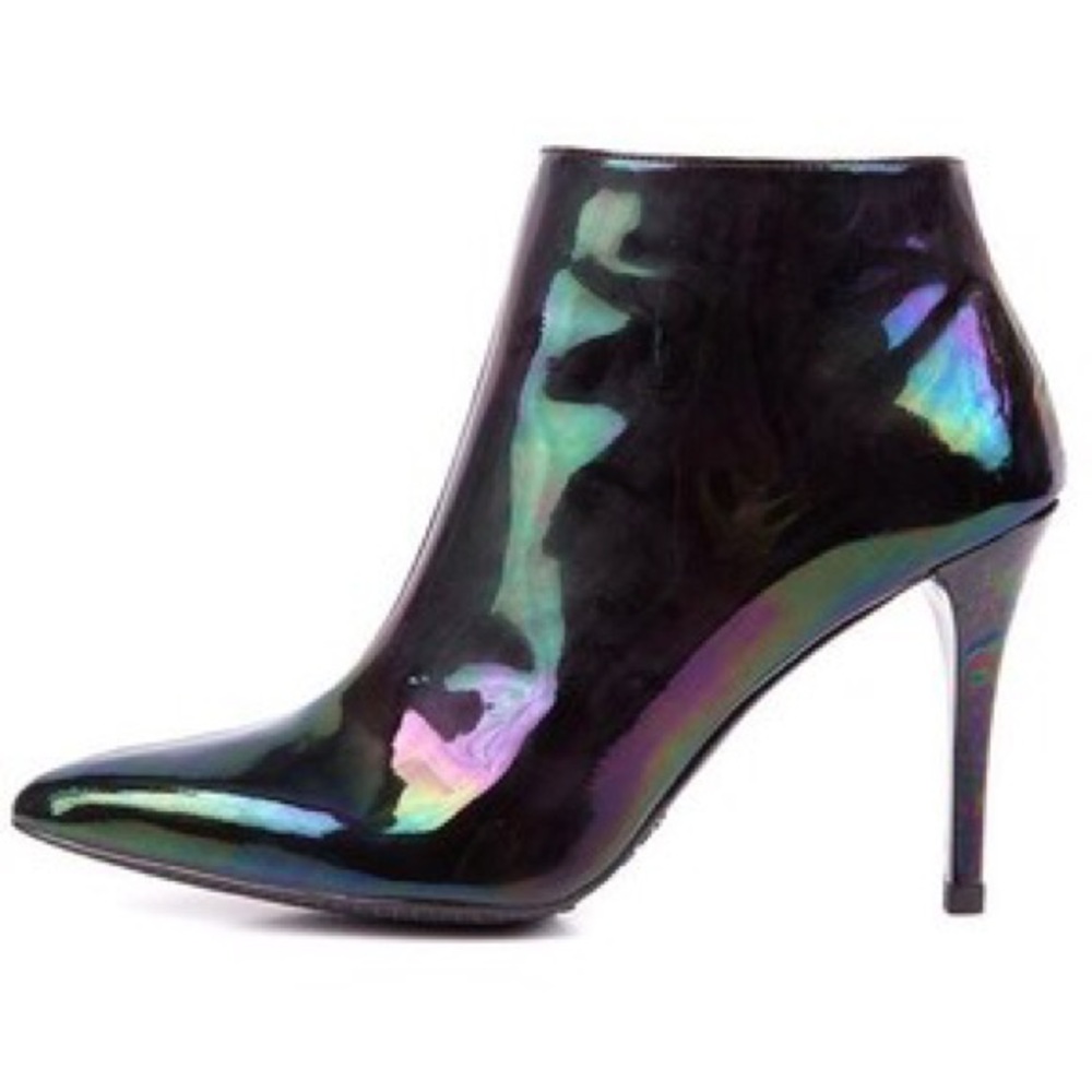 Stuart Weitzman Patent Iridescent Ankle Bootie