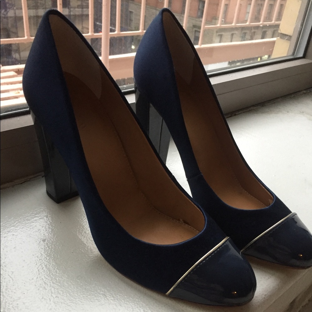 J. Crew factory navy heels 8.5
