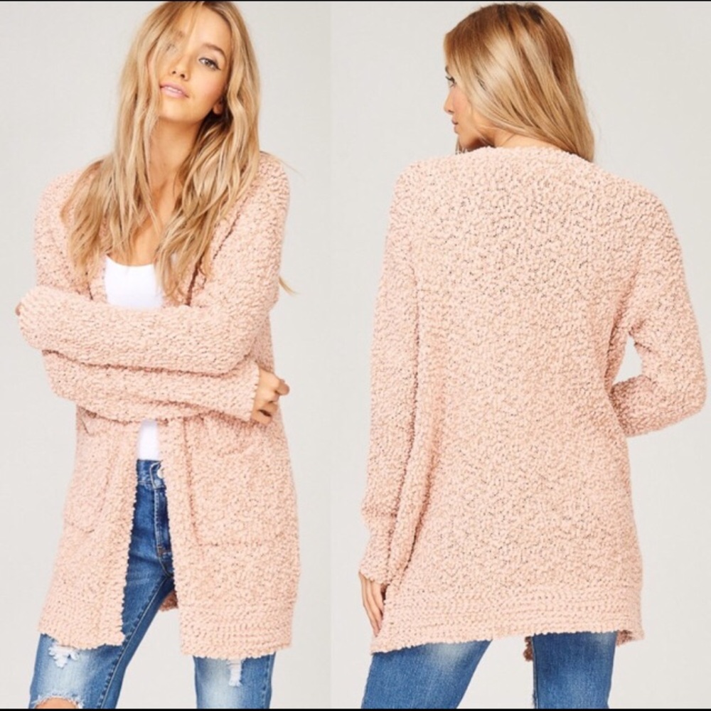 Last 1️⃣ Blush Popcorn Cozy Open Cardigan - Picture 2 of 5