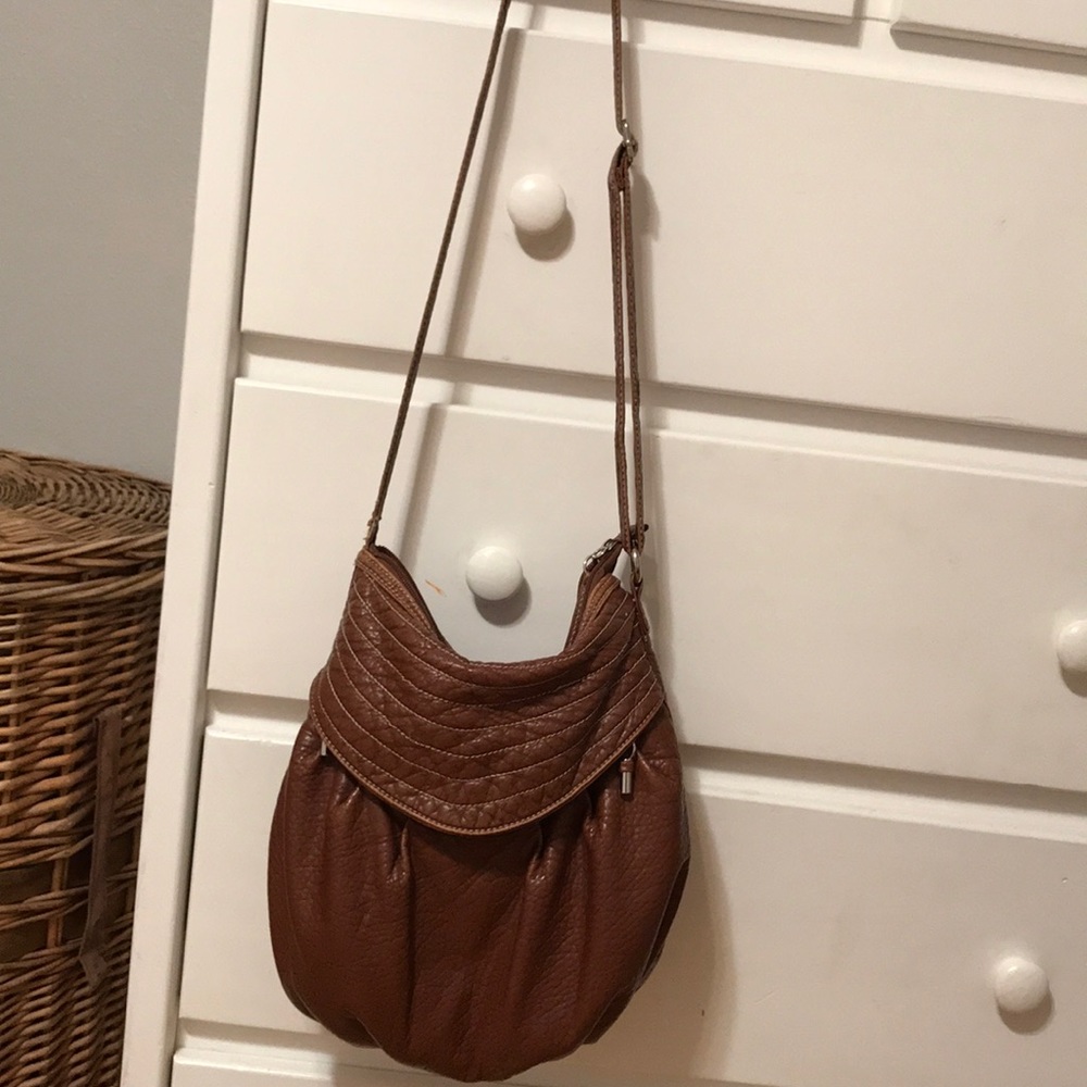 Faux brown leather purse