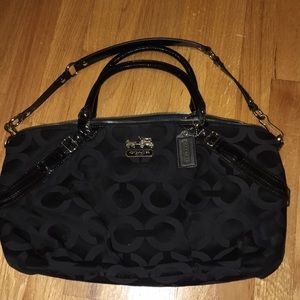 Coach Black Hobo purse with Patent leather
