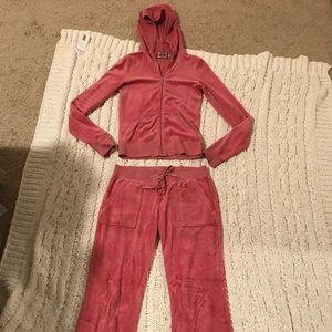 Pink Juicy Couture velour hoodie and pants