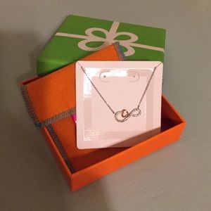Infinity heart necklace, silver