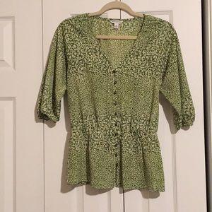 Banana Republic printed peplum blouse