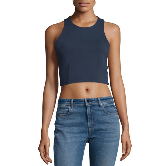 Alexander Wang Tops - Alexander Wang Navy Crop Top