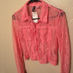 H&M pink lace jacket