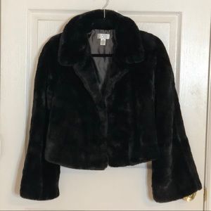 *SOLD* Ann Taylor Loft Black Faux Fur Coat