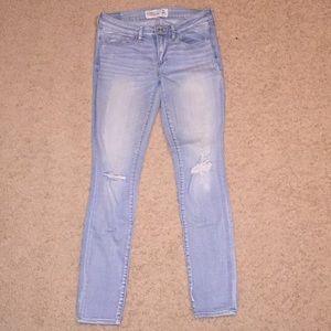 Abercrombie and Fitch Light Wash Distressed Jeans