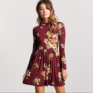 HP Cute Maroon Floral Dress