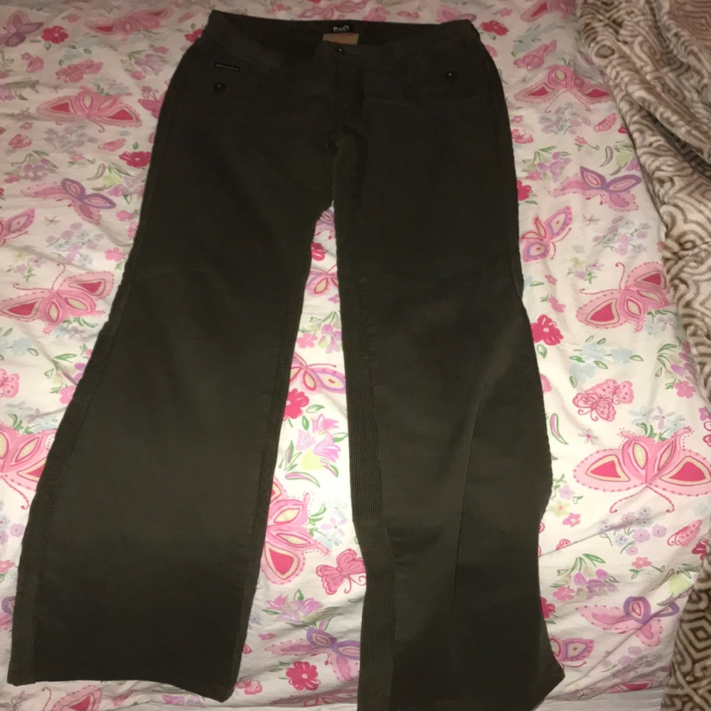 D&G army green jean/corduroy pants. Bootcut style.