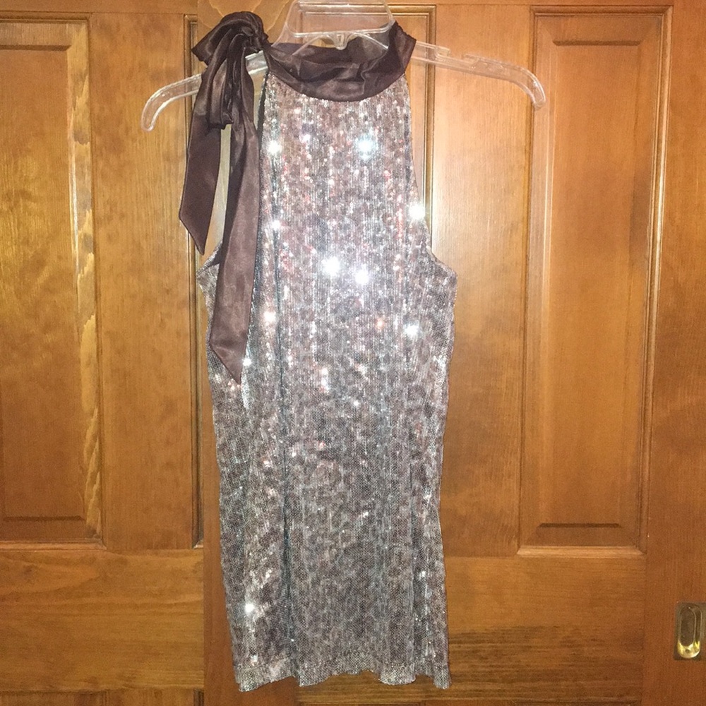 Candie’s Sequenced Leopard Print Dress