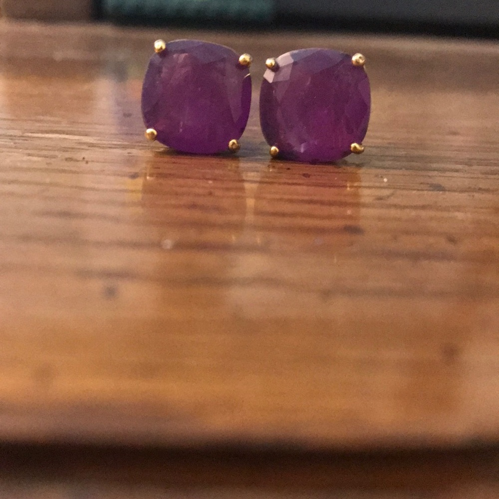 Purple studs with gold casing