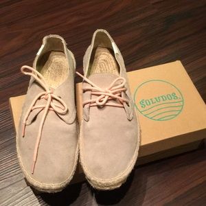 Lace up Espadrilles . Suedo .color is Sand