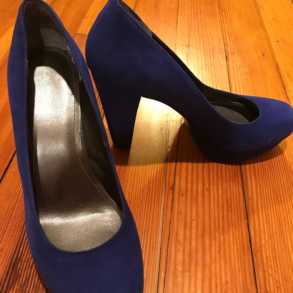 Calvin Klein Blue Suede Platform Shoes! - Picture 1 of 4