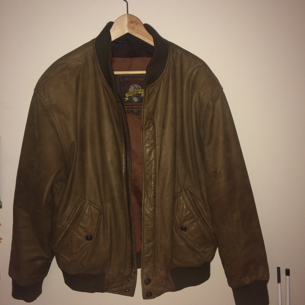 Vintage Adventure Bound Leather Bomber Jacket