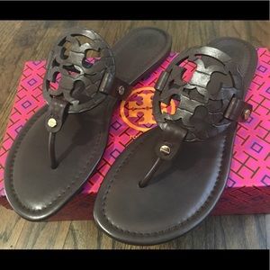 Tory Burch snake skin leather (dark brown)