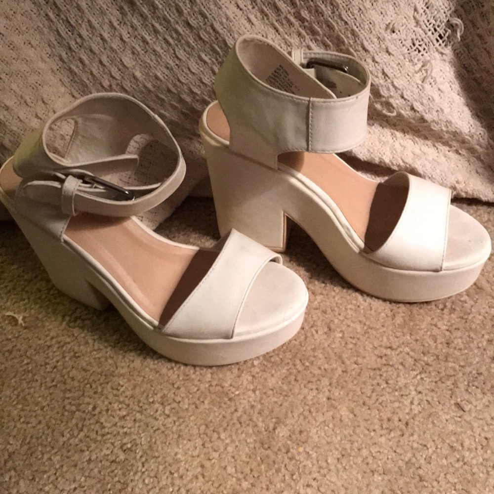 White platform sandals