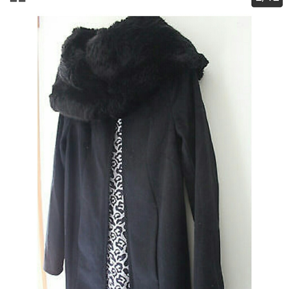 Betsey Johnson Leopard Faux Fur Reversible Coat