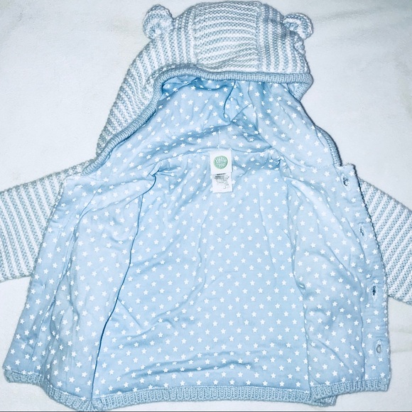 Little Me Boys' Striped Hooded Cardigan - Picture 2 of 3