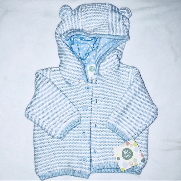Little Me Boys' Striped Hooded Cardigan - Picture 3 of 3