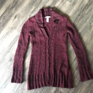 Free People Burgundy  knit long cardigan