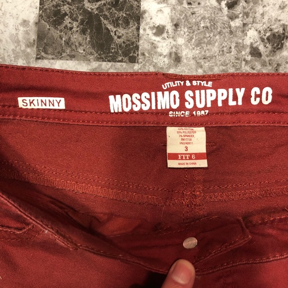 Burgundy Skinny Jeans Size 3 - Picture 5 of 8