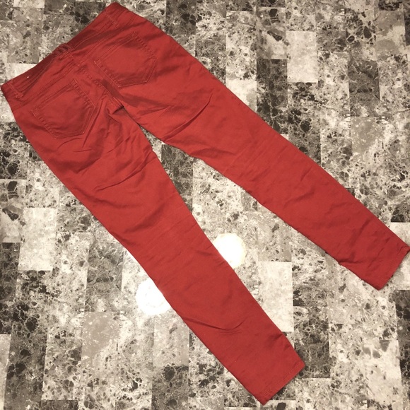 Burgundy Skinny Jeans Size 3 - Picture 6 of 8