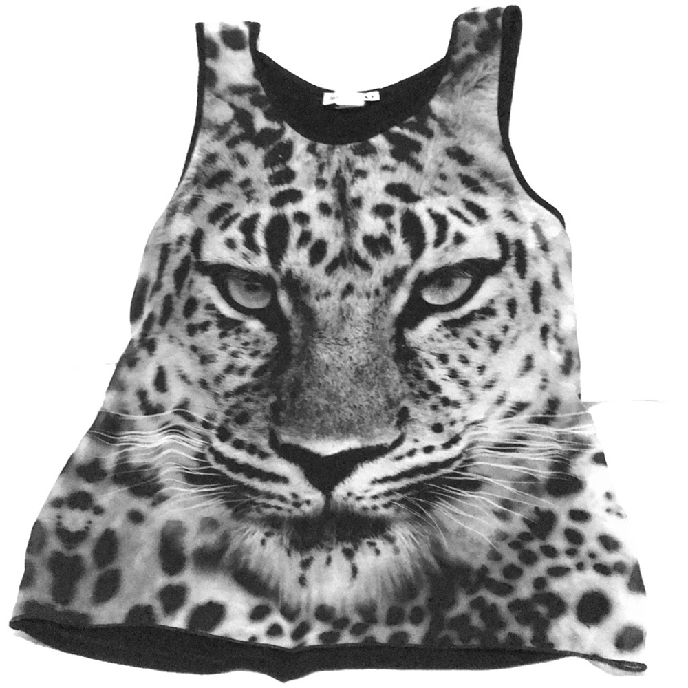 Double zero for Nordstrom Cheetah sheer tank