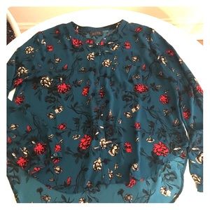 Turquoise poppy floral button down from Nordstrom