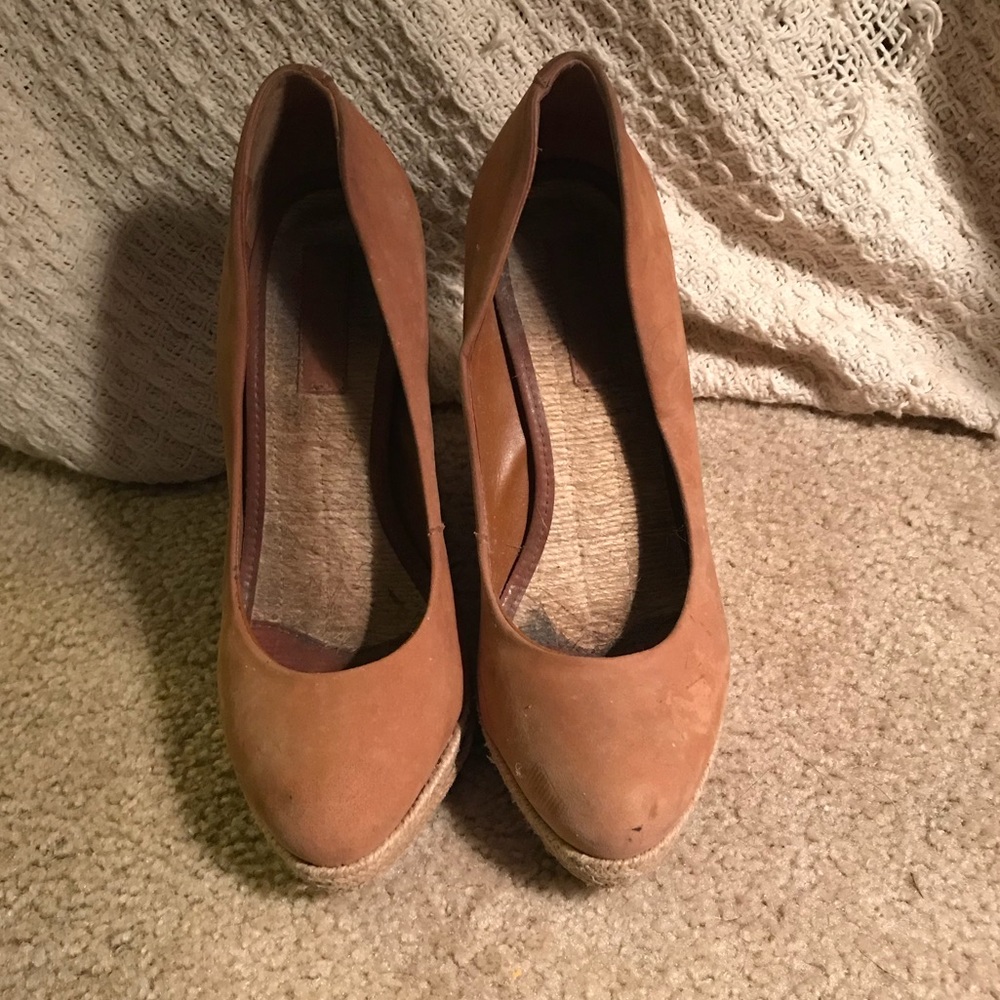 Suede high heeled Schutz espadrilles, size 6