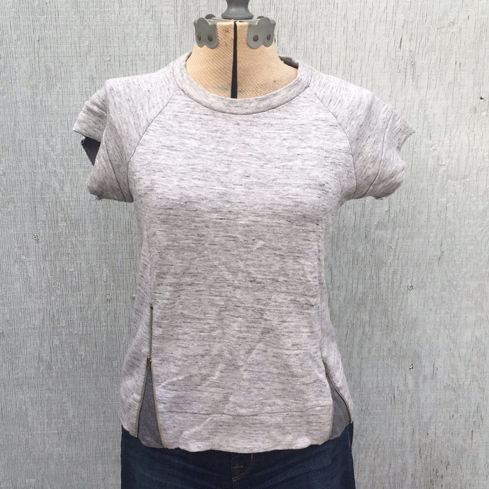 J Brand Heathered Gray Top with Zippers