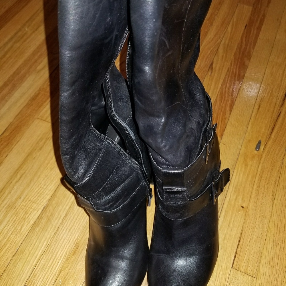 Nine West Women's Skylight  Leather Knee High Boot