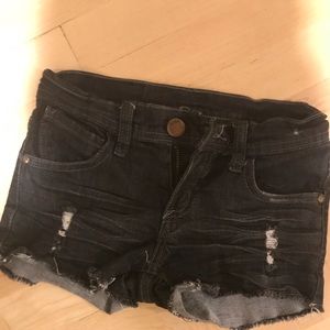 pinc Bottoms - Girls distressed black cut off jean shorts. pinc Bottoms - Girls distressed black cut off jean shorts.