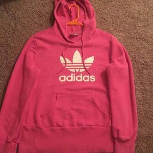 Adidas pink hoodie.